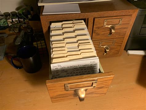 how to refinish a metal index card box|vintage card catalog refinishing.